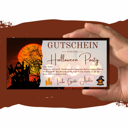 Gutschein - Halloween Party Geschenkgutschein