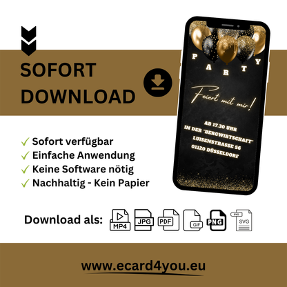 eCARD - Animierte Einladungskarte Geburtstag
