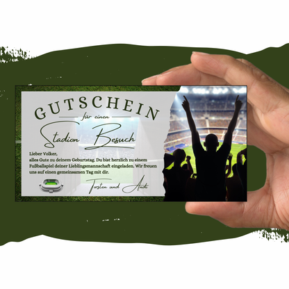 Gutschein - Stadion Besuch Fußballspiel Geschenkgutschein