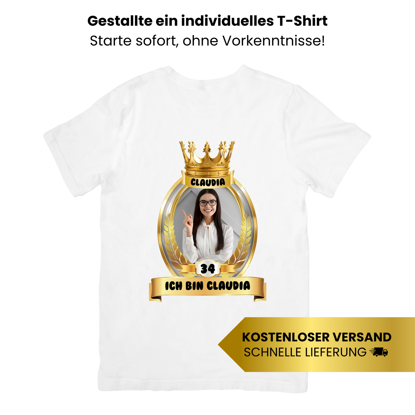 Party-T-Shirt zum 18. Geburtstag Krone