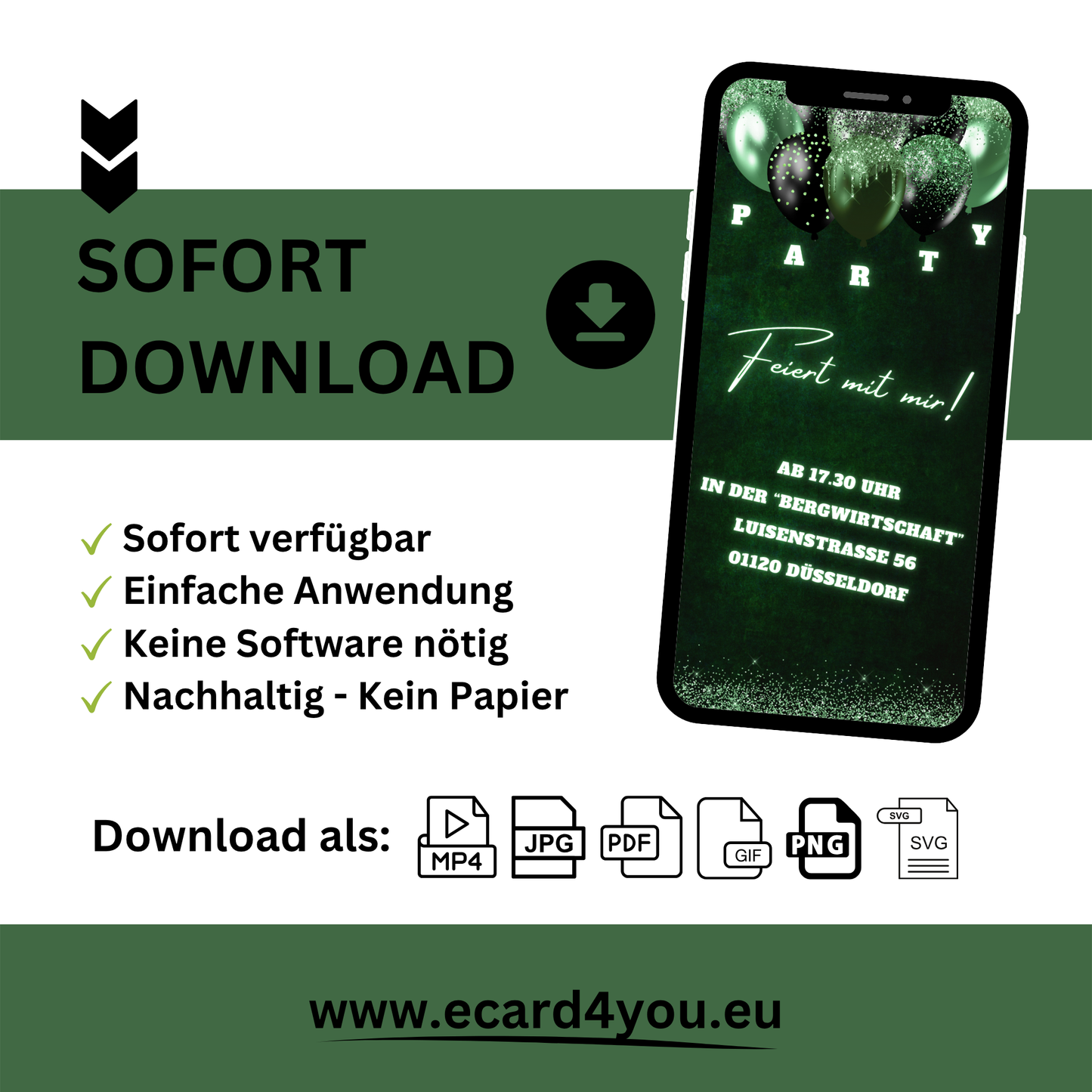 eCARD - Animierte Einladungskarte Geburtstag