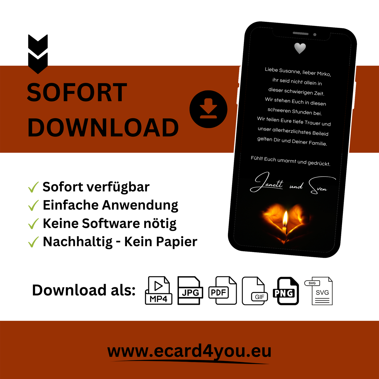 eCARD - Beileidsbekundung und Trauerkarte