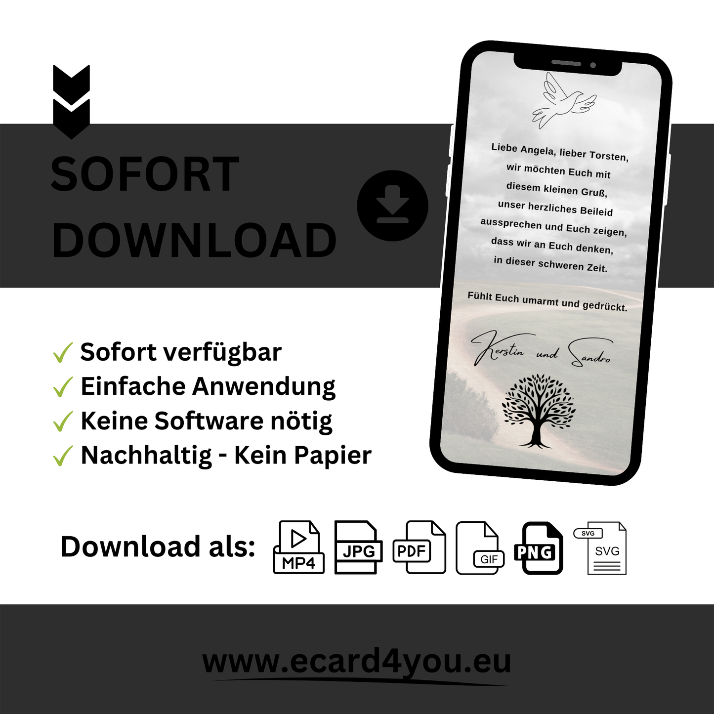 eCARD - Beileidsbekundung und Trauerkarte