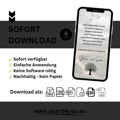 eCARD - Beileidsbekundung und Trauerkarte