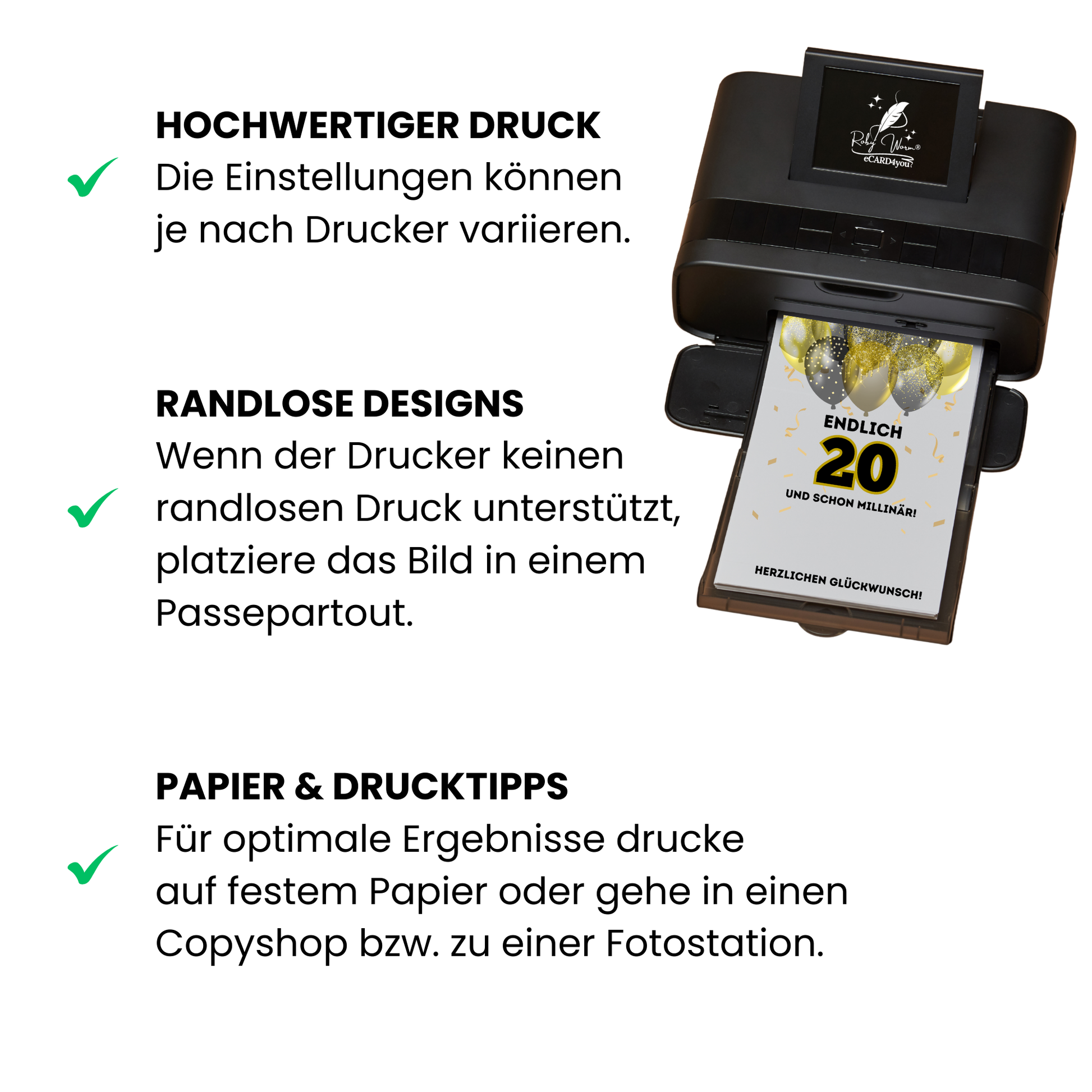 Geldgeschenk - Endlich 20 und schon Millionär mit Gold Luftballons - eCARD4you