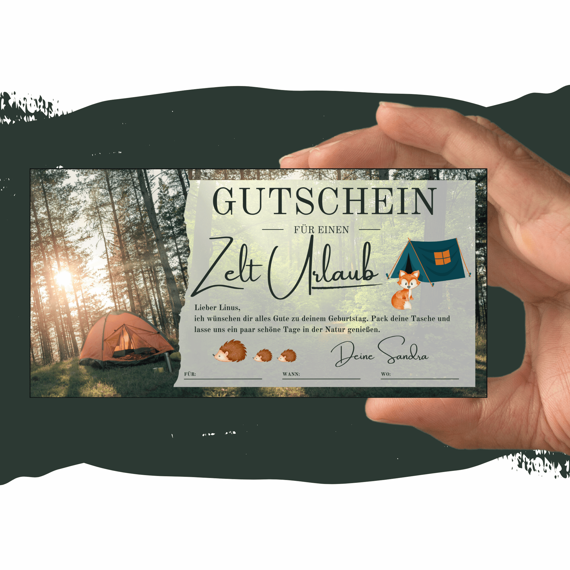 finde dein zelt gutschein Campingtrip Gutschein Geschenkidee