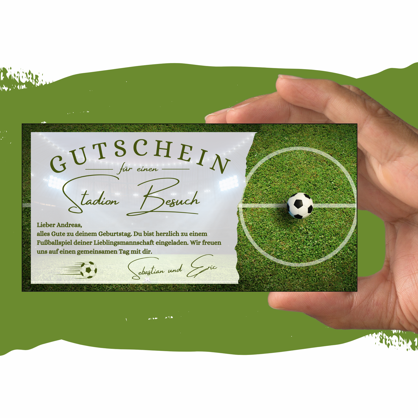 Gutschein - Stadion Besuch Fußballspiel Geschenkgutschein