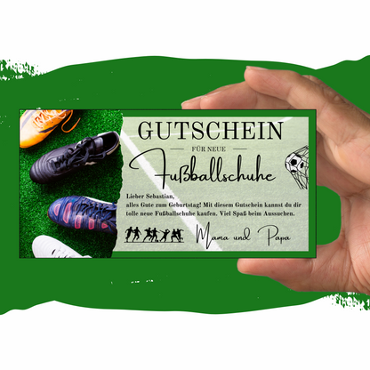 Gutschein - Geschenkgutschein für Neue Fußballschuhe