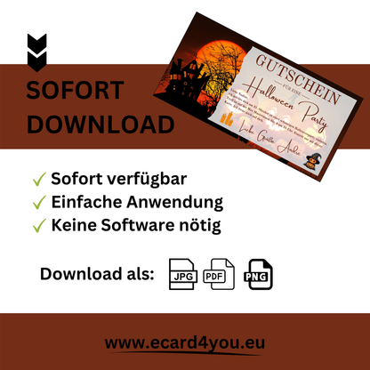 Gutschein - Halloween Party Geschenkgutschein