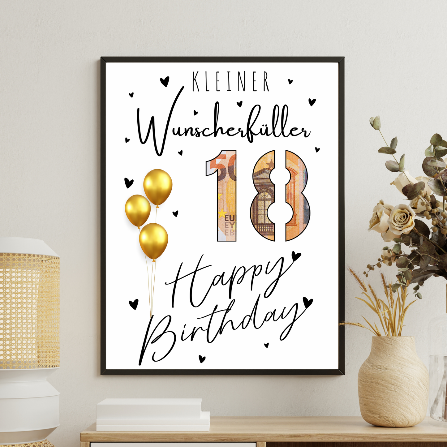 Geldgeschenk - Kleiner Wünscherfüller zum 18. Geburtstag - eCARD4you