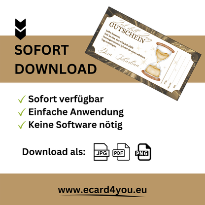 Gutschein - Gemeinsame Zeit statt Zeug als Geschenkidee