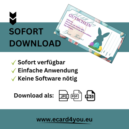 Gutschein - Gemeinsame Zeit statt Zeug als Geschenkidee zu Ostern