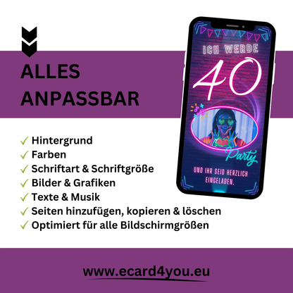 eCARD - Animierte Einladungskarte Geburtstag