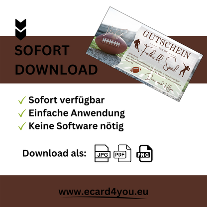 Gutschein - American Football Geschenkgutschein