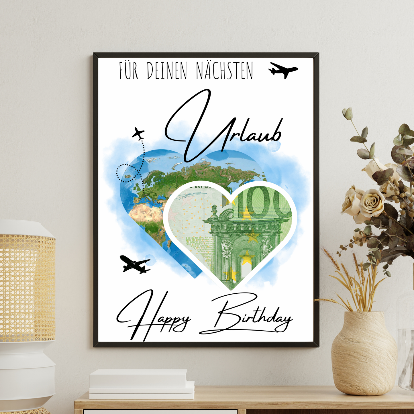 Geldgeschenk - Geschenk zum Geburtstag für den nächsten Urlaub