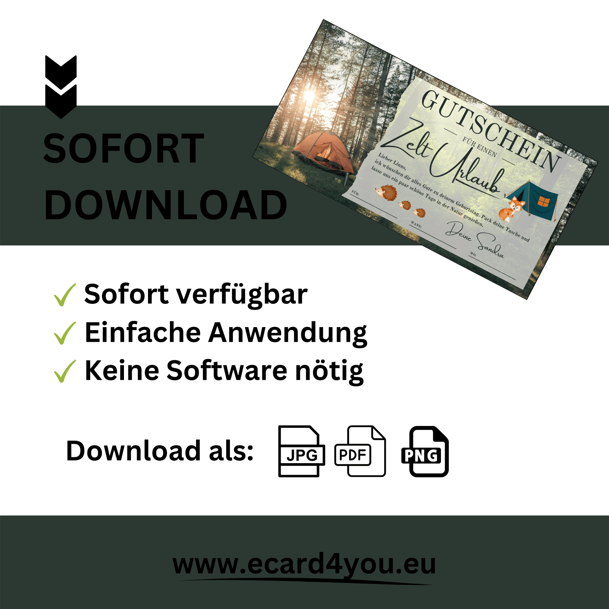 einladung geburtstag zelten Campingtrip Gutschein Geschenkidee