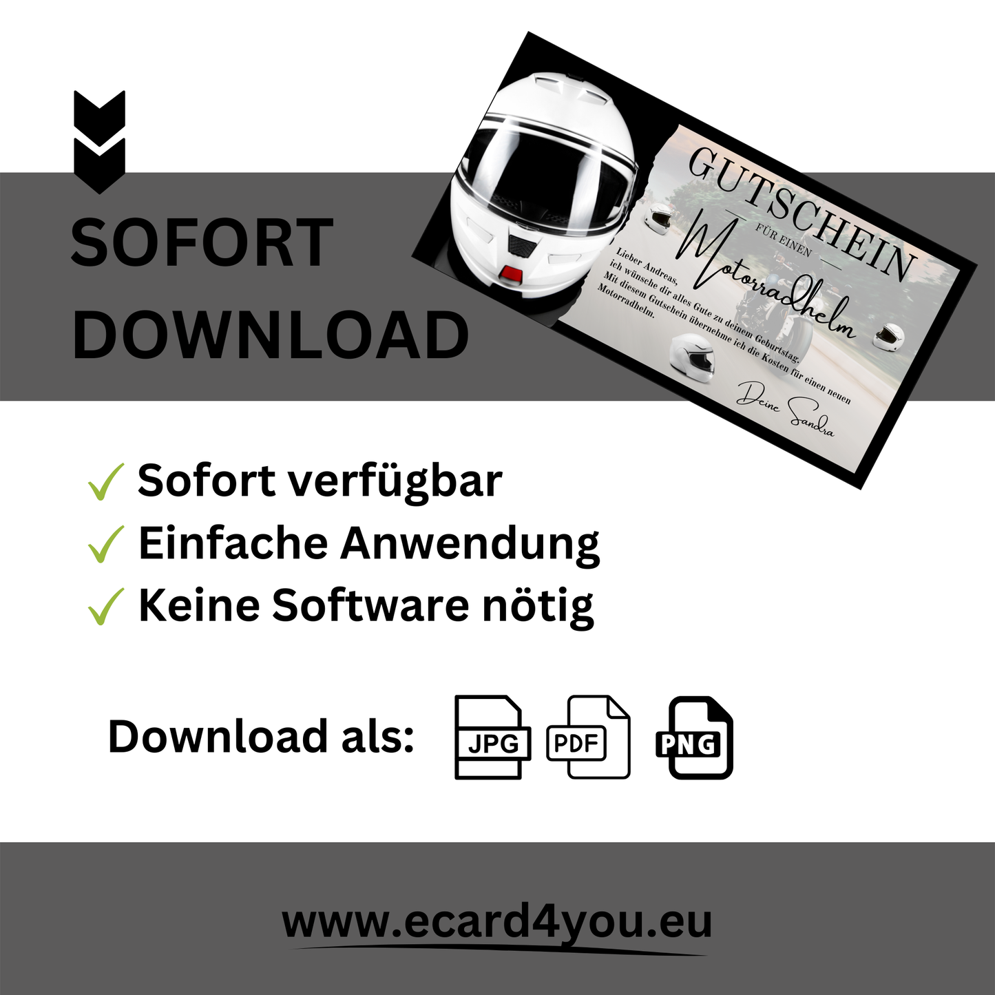 Gutschein - Motorradhelm Geschenkgutschein