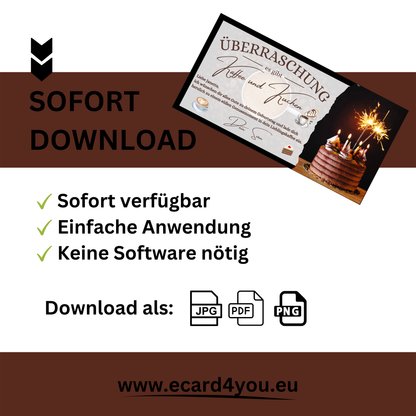 Gutschein - Kaffee und Kuchen Geschenkgutschein