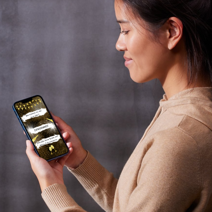 eCARD - Goldene WhatsApp Glückskarte 1 für das Neue Jahr - eCARD4you