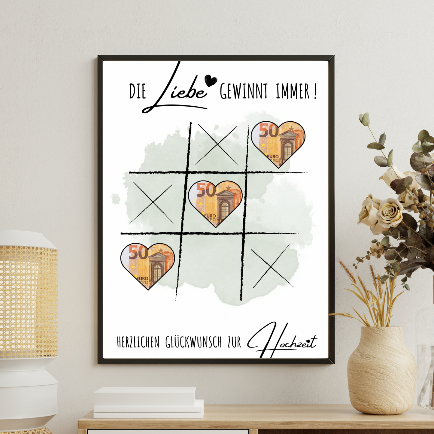 Geldgeschenk - "Die Liebe gewinnt immer" Hochzeitsgeschenkidee