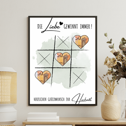 Geldgeschenk - "Die Liebe gewinnt immer" Hochzeitsgeschenkidee
