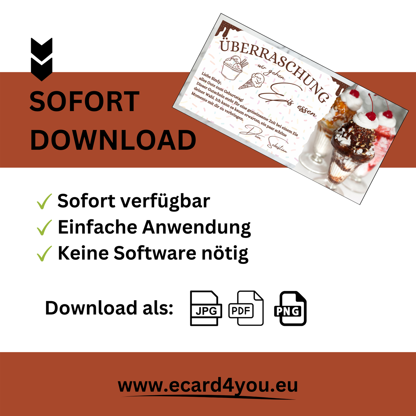 Gutschein - Eis Essen Geschenkgutschein