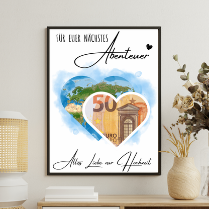 Geldgeschenk - Hochzeitsgeschenk für das nächste Abenteuer
