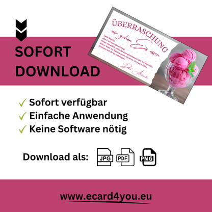 Gutschein - Eis Essen Geschenkgutschein
