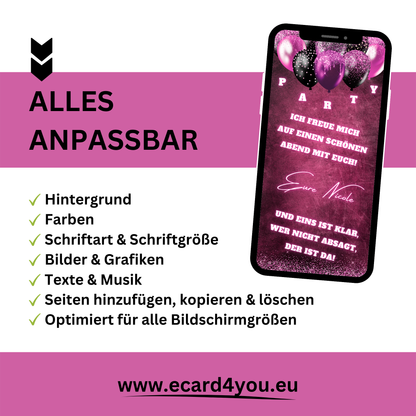eCARD - Animierte Einladungskarte Geburtstag