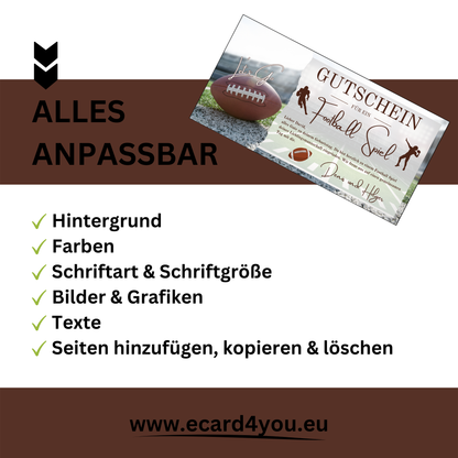 Gutschein - American Football Geschenkgutschein