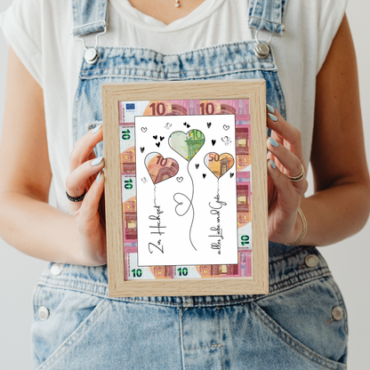 Geldgeschenk - Geschenkidee für die Hochzeit mit Herzen