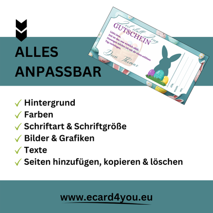 Gutschein - Gemeinsame Zeit statt Zeug als Geschenkidee zu Ostern