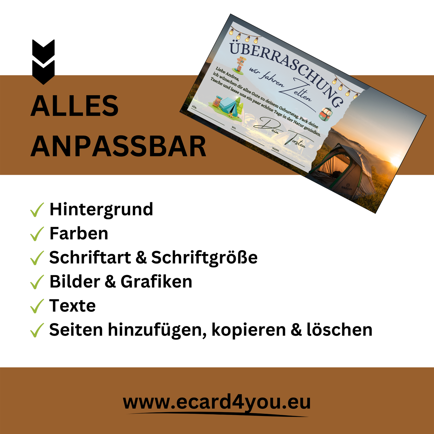 Gutschein - Zelten Campingtrip Erlebnisgutschein