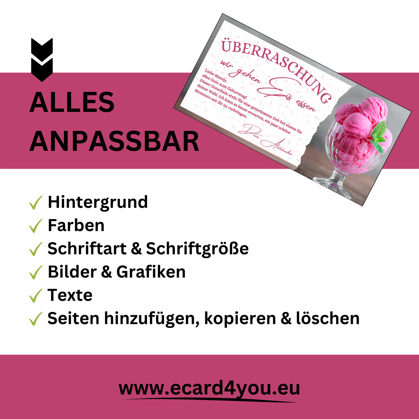 Gutschein - Eis Essen Geschenkgutschein