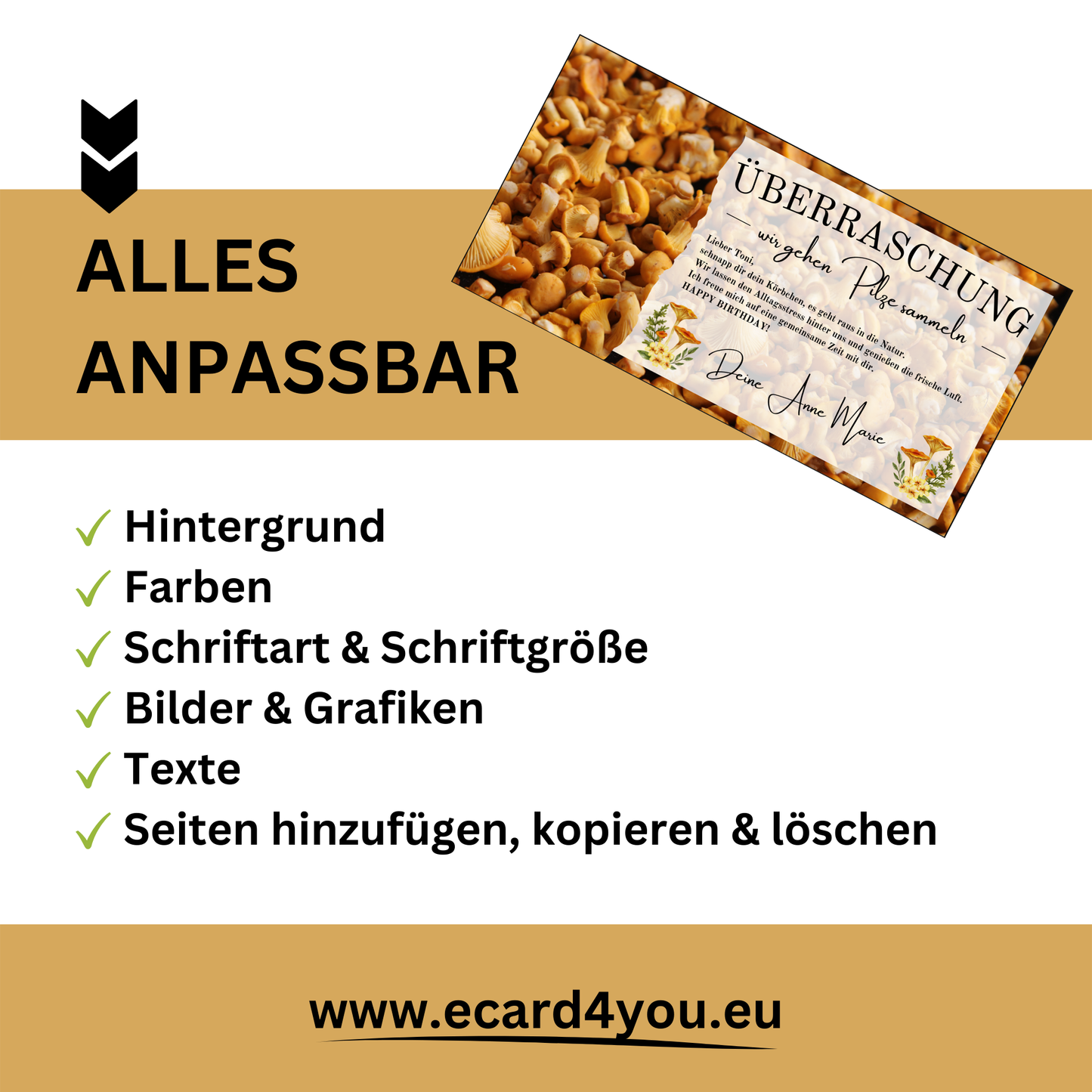 Gutschein - Pilze Geschenkgutschein Geburtstag