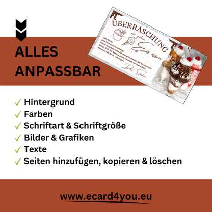 Gutschein - Eis Essen Geschenkgutschein