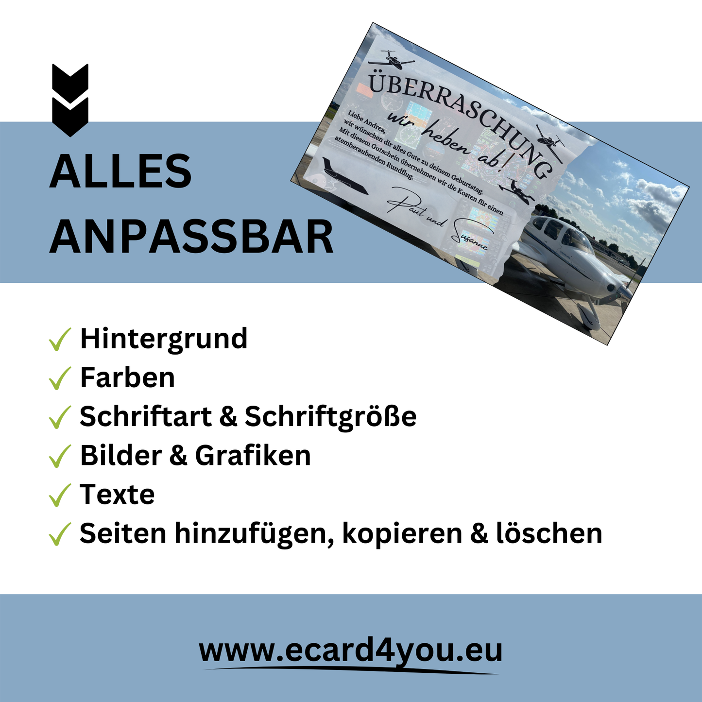 Gutschein - Flugzeug Rundflug Erlebnisgutschein