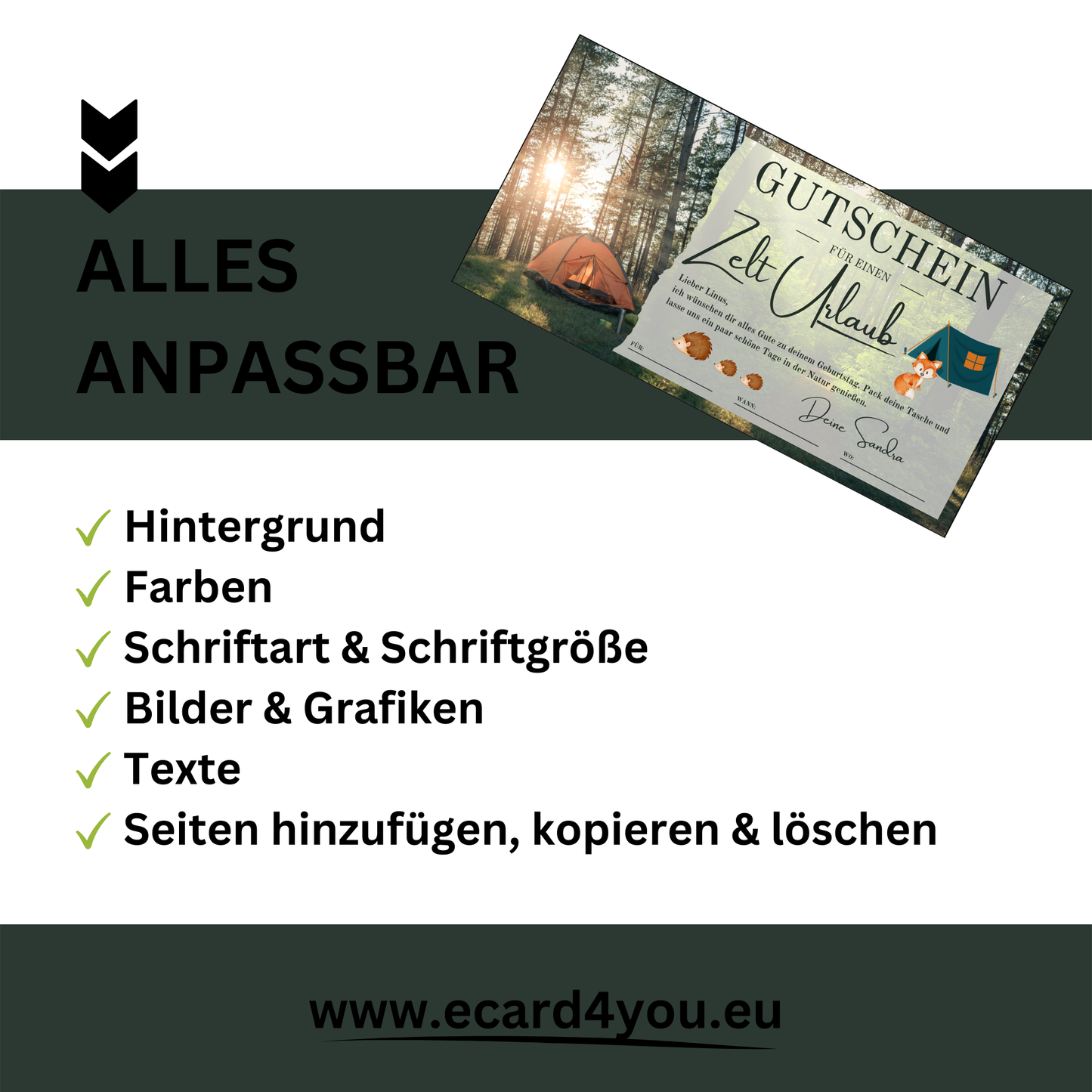 Gutschein - Zelten Campingtrip Erlebnisgutschein