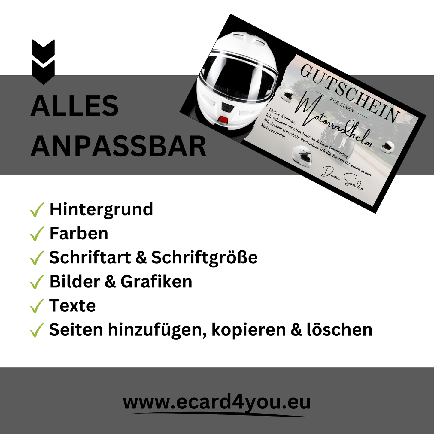 Gutschein - Motorradhelm Geschenkgutschein