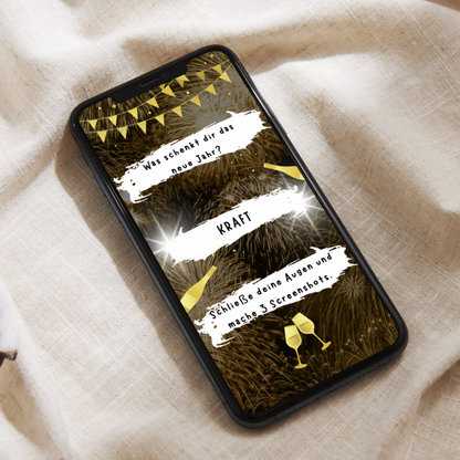 eCARD - Goldene WhatsApp Glückskarte 1 für das Neue Jahr - eCARD4you