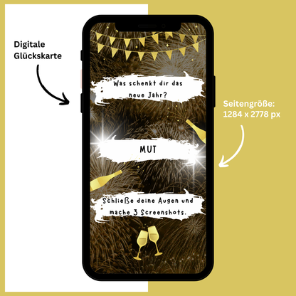 eCARD - Goldene WhatsApp Glückskarte 1 für das Neue Jahr - eCARD4you