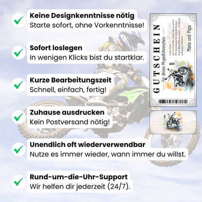 Digitaler Mopedführerschein Gutschein Enduro Edition selbst personalisieren