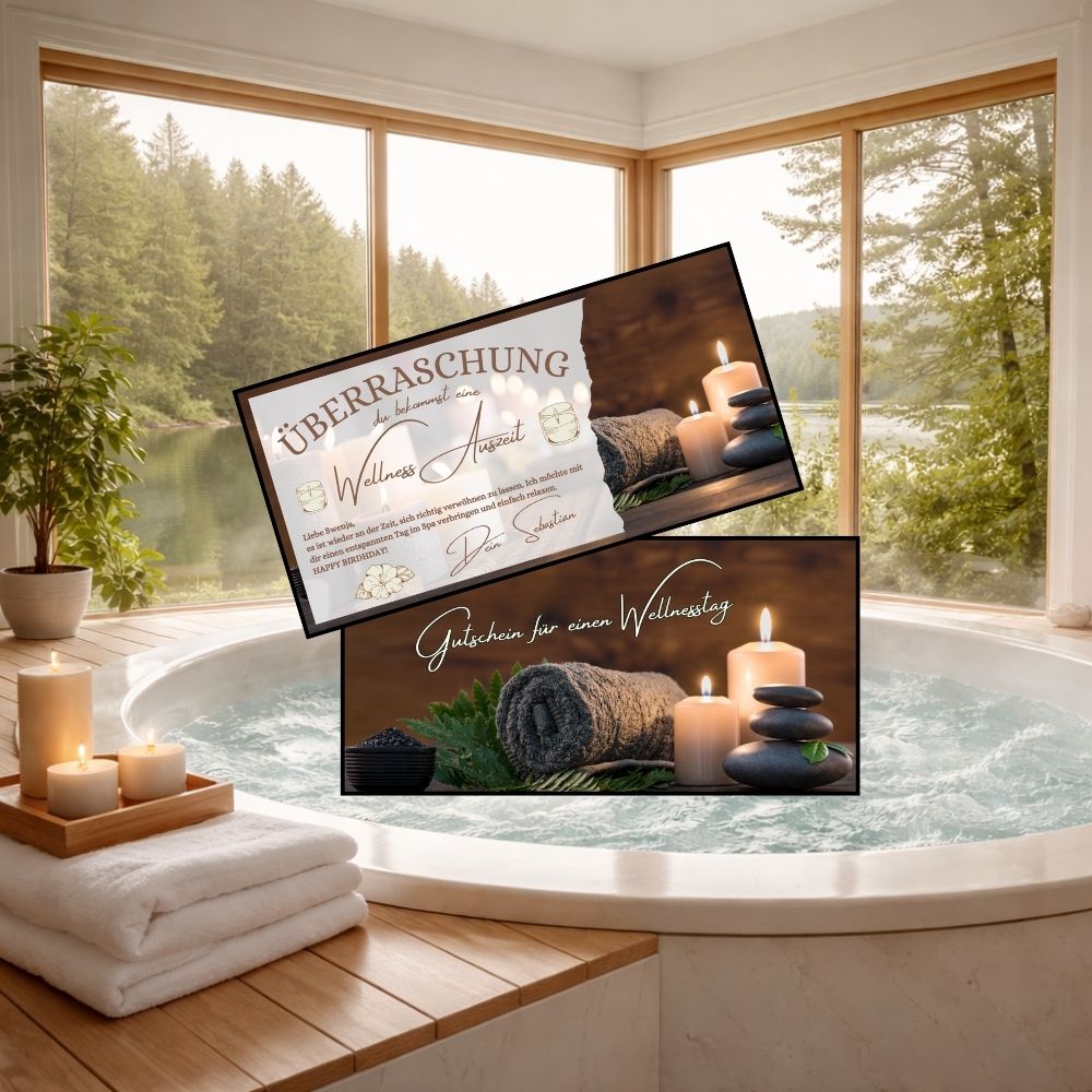 Whirlpool mit Blick in die Natur – Online Wellness Wochenende Geschenkgutschein