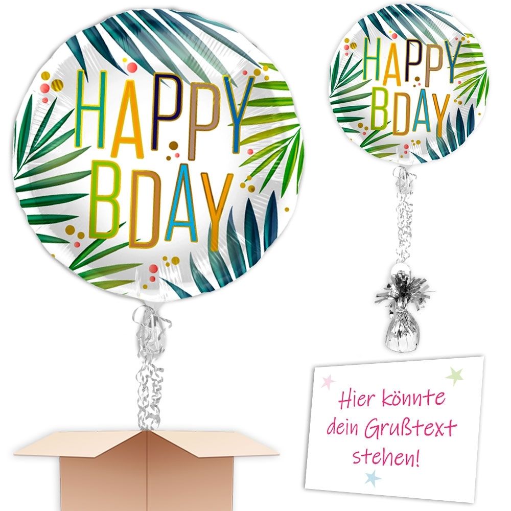Happy Birthday Ballon mit Gutschein von Geburtstagsfee