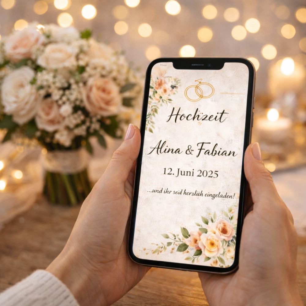 Moderne Hochzeitseinladung