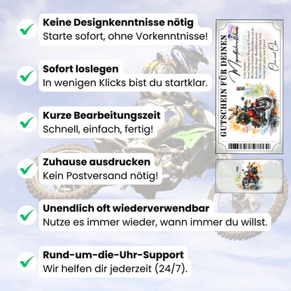 Digitaler Mopedführerschein Gutschein lustiger Hase Design selbst personalisieren