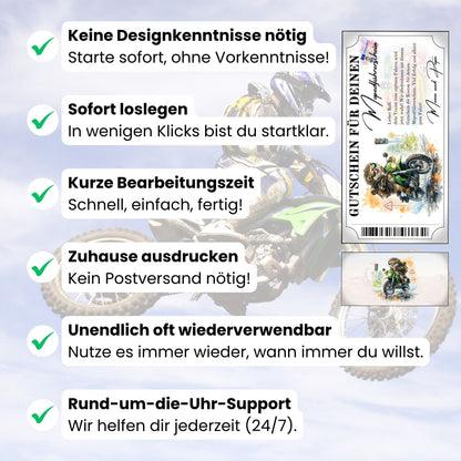 Digitaler Mopedführerschein Gutschein Igel-Design selbst personalisieren