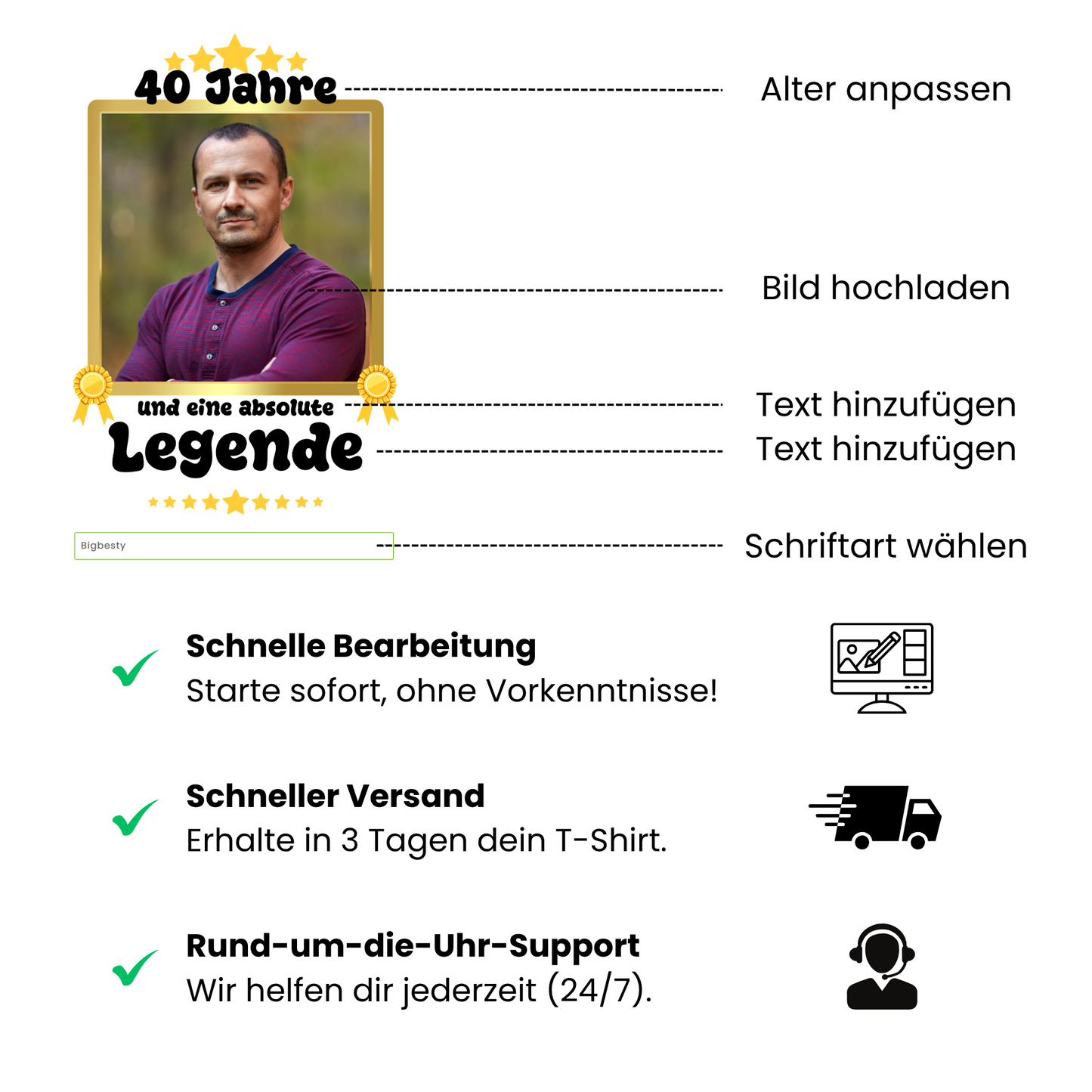 Party-T-Shirt zum 30. Geburtstag Legende