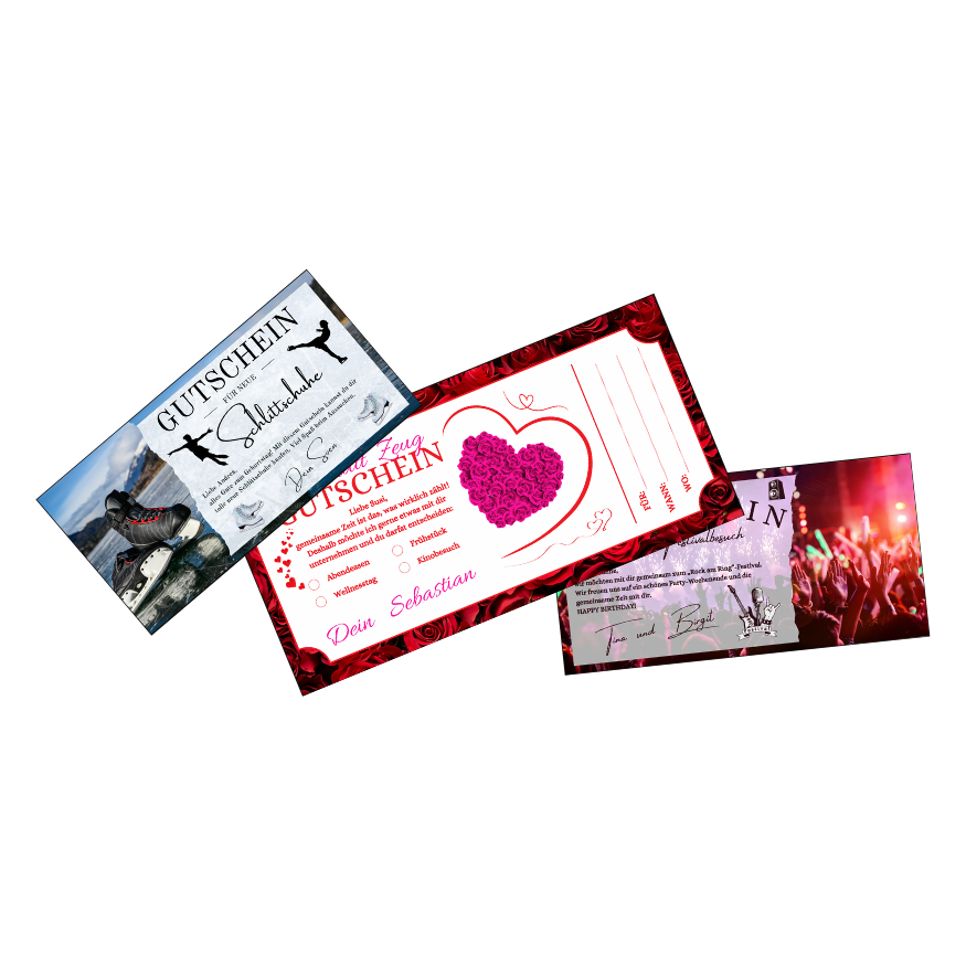 Übersicht von digitalen Gutscheinen