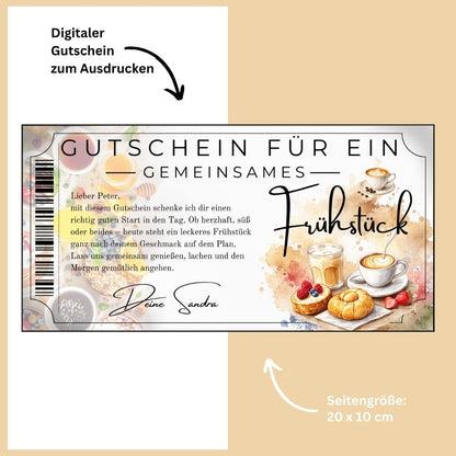 Frühstücksgutschein mit Gebäck und frischen Beeren